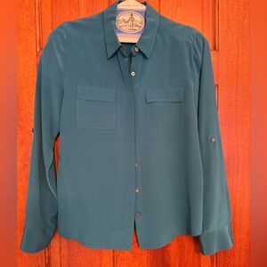 Ann Taylor silk blouse in teal